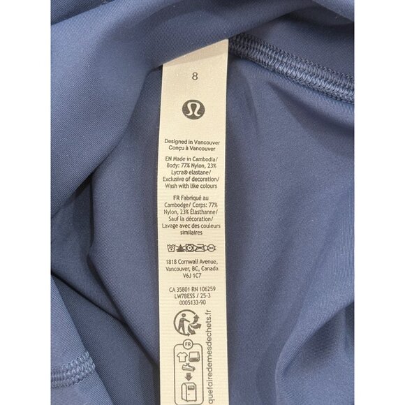 Lululemon Wunder Train HR Short 6" Womens Size 8 High-Rise Everlux Blue NEW - Picture 7 of 7
